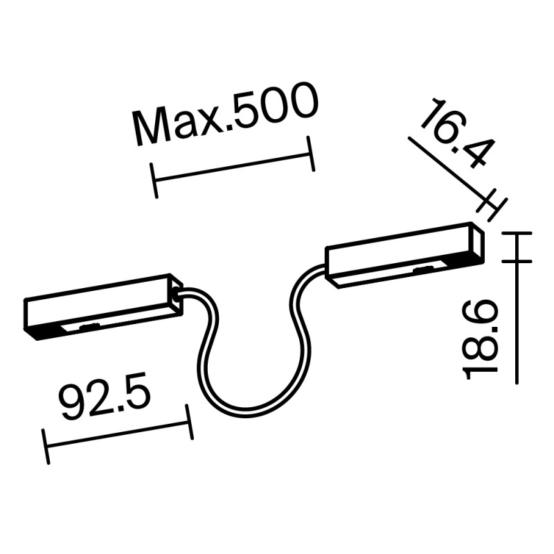 Подвод питания 68,5*1,6*1,8 см, Maytoni Technical Accessories for tracks Exility TRA034CPC-42B-50 черный