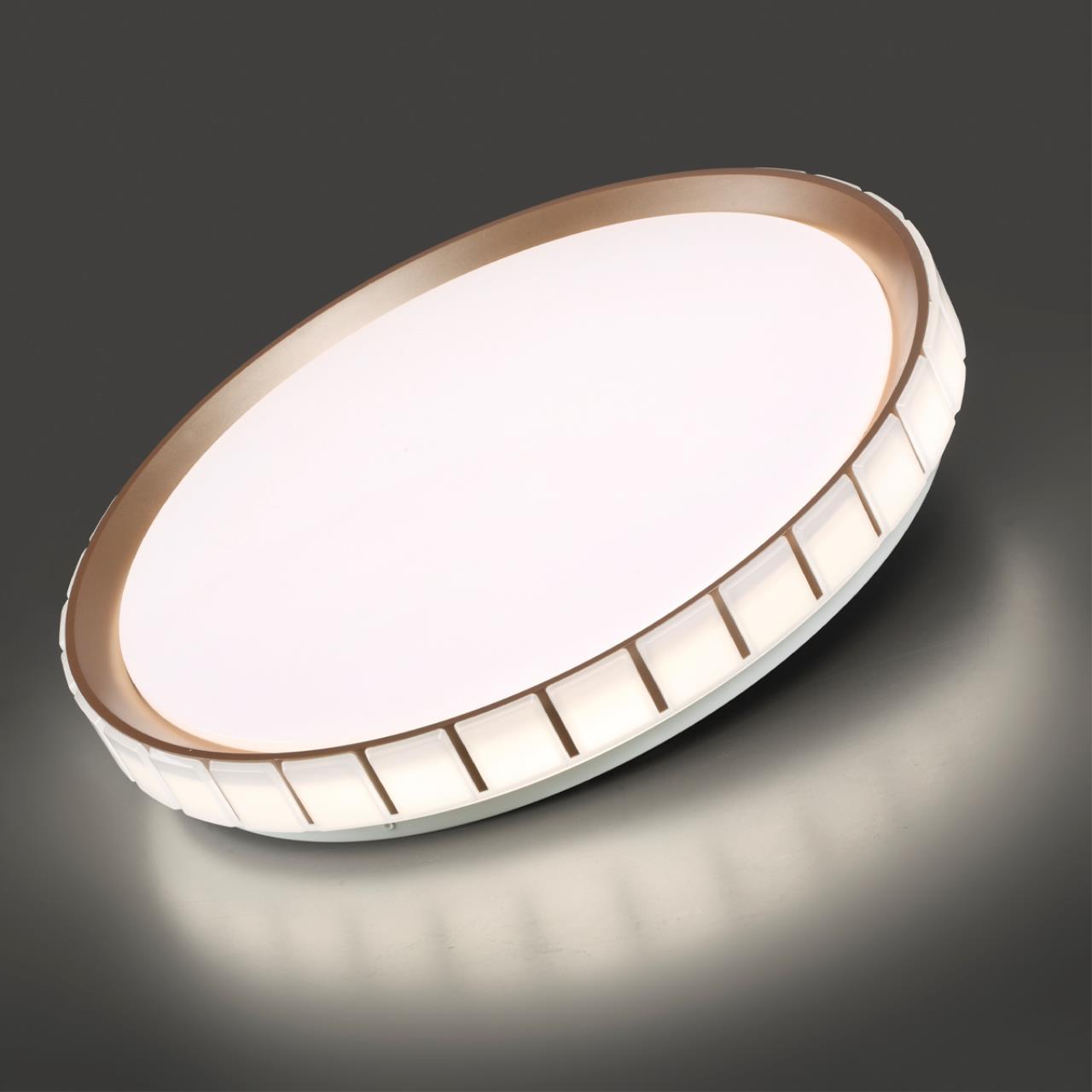 Cветильник 49,5*7,5 см, LED 70W, 3000-6000 К, IP43, белый/розовое золото, пластик Sonex Kupi Gold, 7695/EL