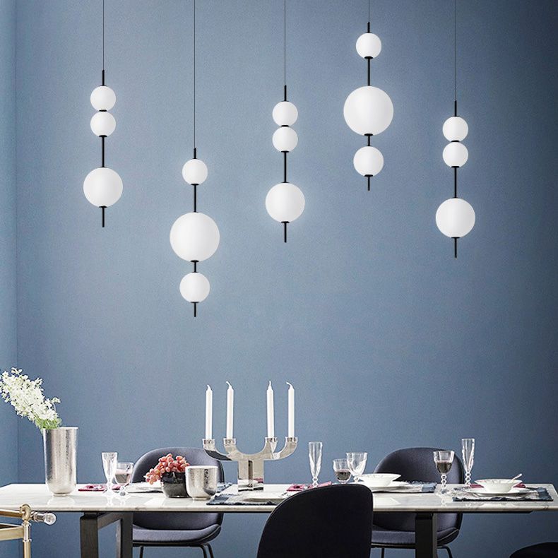 Подвесной светильник White beads Pendant 25*25*85 см, 3*LED*7W, 3000K, ImperiumLoft 40.2133-0, Чёрный