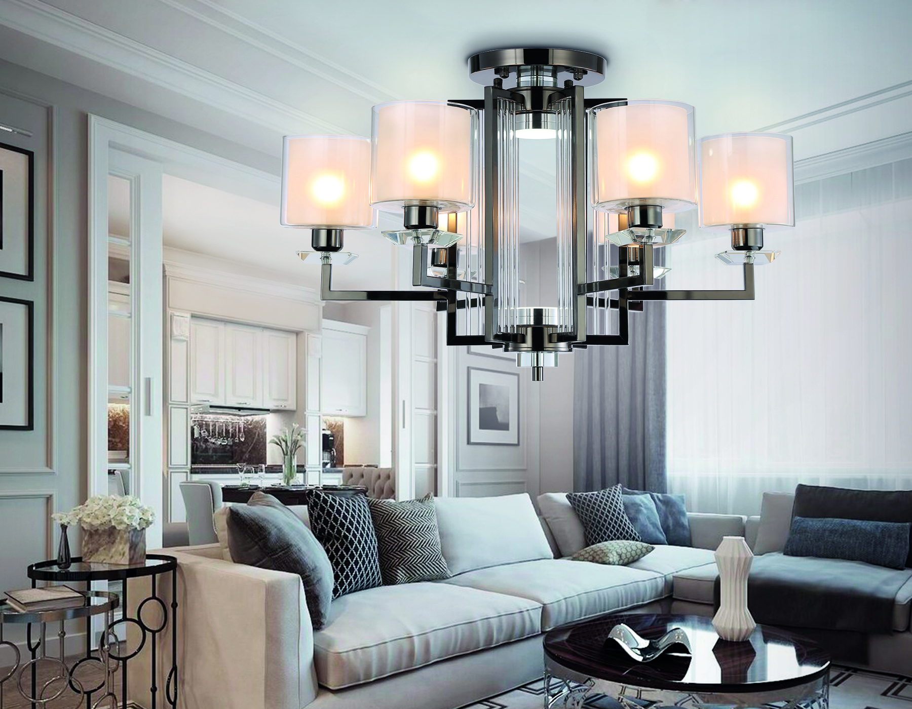 Люстра 74,8*46,3 см, E27 W, К, черный хром Ambrella Traditional Traditional TR4422