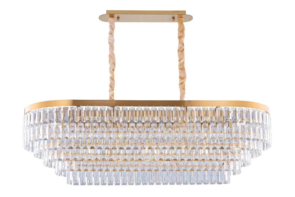 Люстра L1200 x W500 x H410, мм, 19*40W (760W), PLATING BRASS+CLEAR (Латунь + Прозрачный Хрусталь) NewRgy 2752P/19A PLATING BRASS+CLEAR