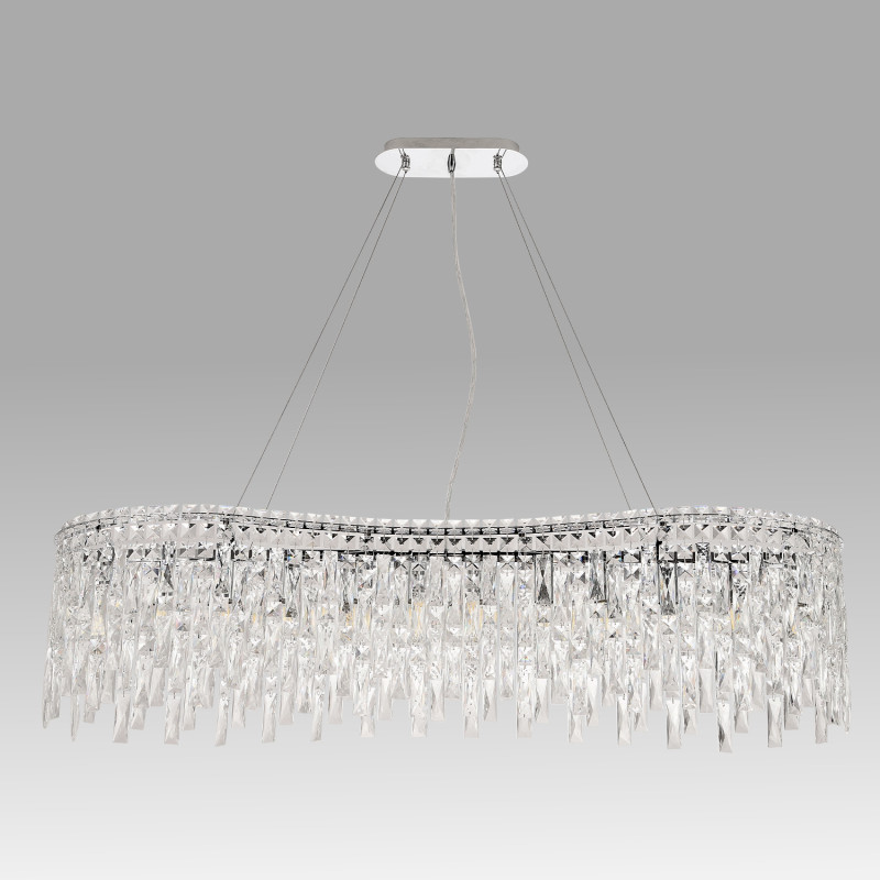 Люстра 30*120*29 см, 12*E14*40W Хром Crystal Lux ABRIL SP12 L1200 овал