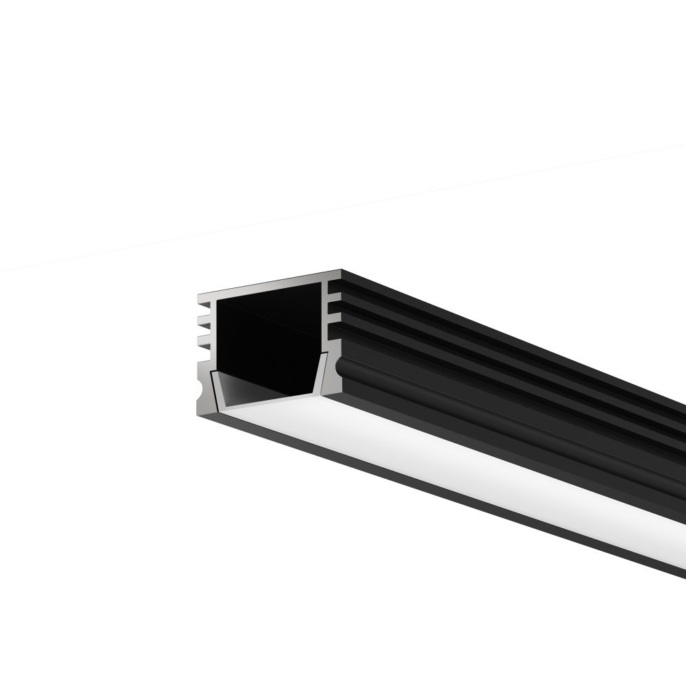 Алюминиевый профиль накладной 16x12 (Черный, 2 м), ALM-005-B-2M 631005, 200*2*1 см, Maytoni  631005, Черный