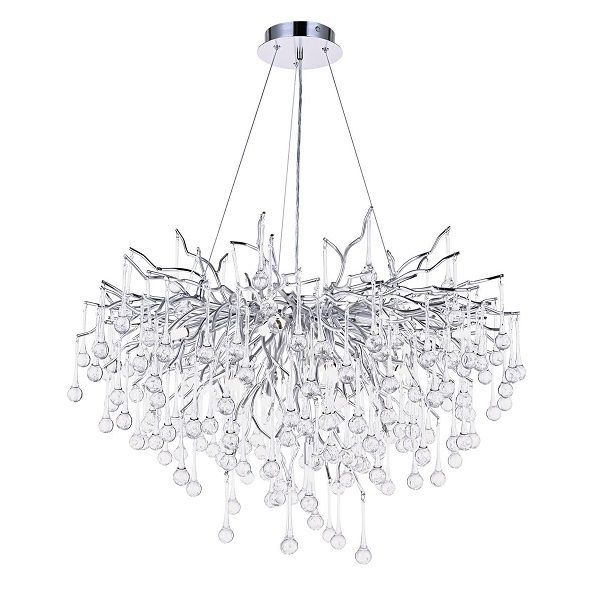 Светильник подвесной ElegantLight DZN-8192 SILVER/СЕРЕБРО D800/H2000/10/G9/35W RAIN 22-07