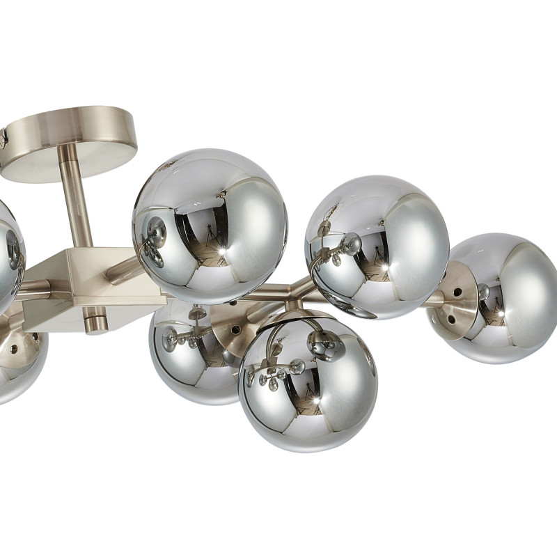 Люстра Favourite Varietas 2650-10U, L810*W430*H235, никель, плафоны из выдувного стекла дымчато-серого цвета