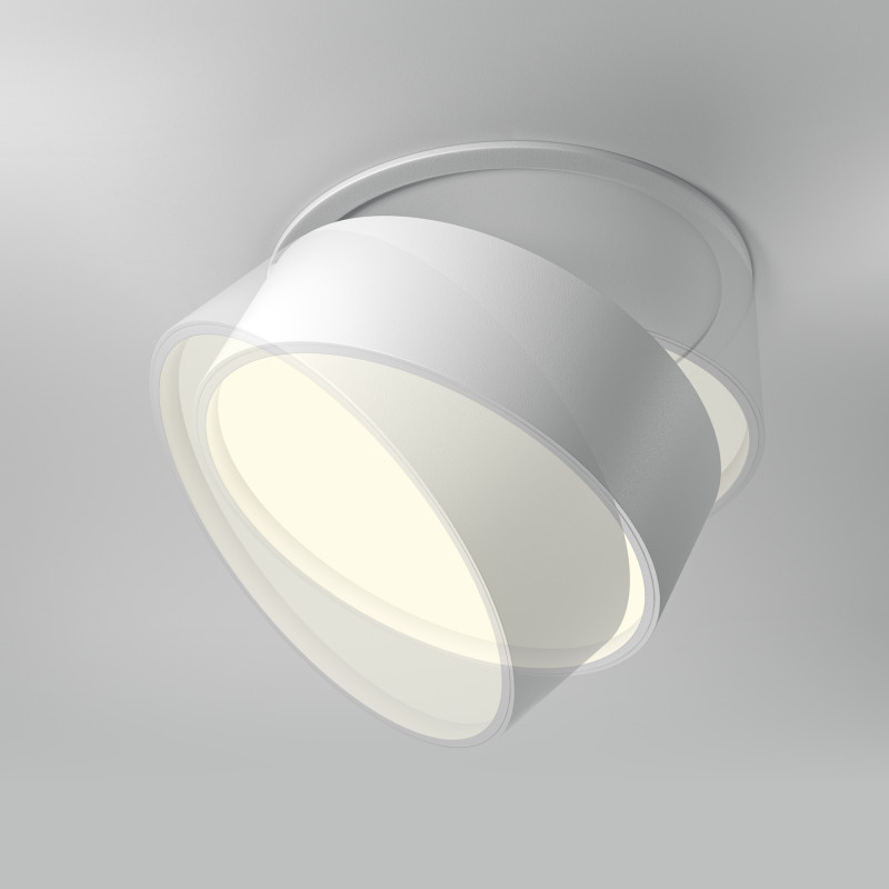 Встраиваемый светильник 12*12*6,6 см, LED, 18W, 3000К, Maytoni Technical ONDA DL024-18W3K-W белый