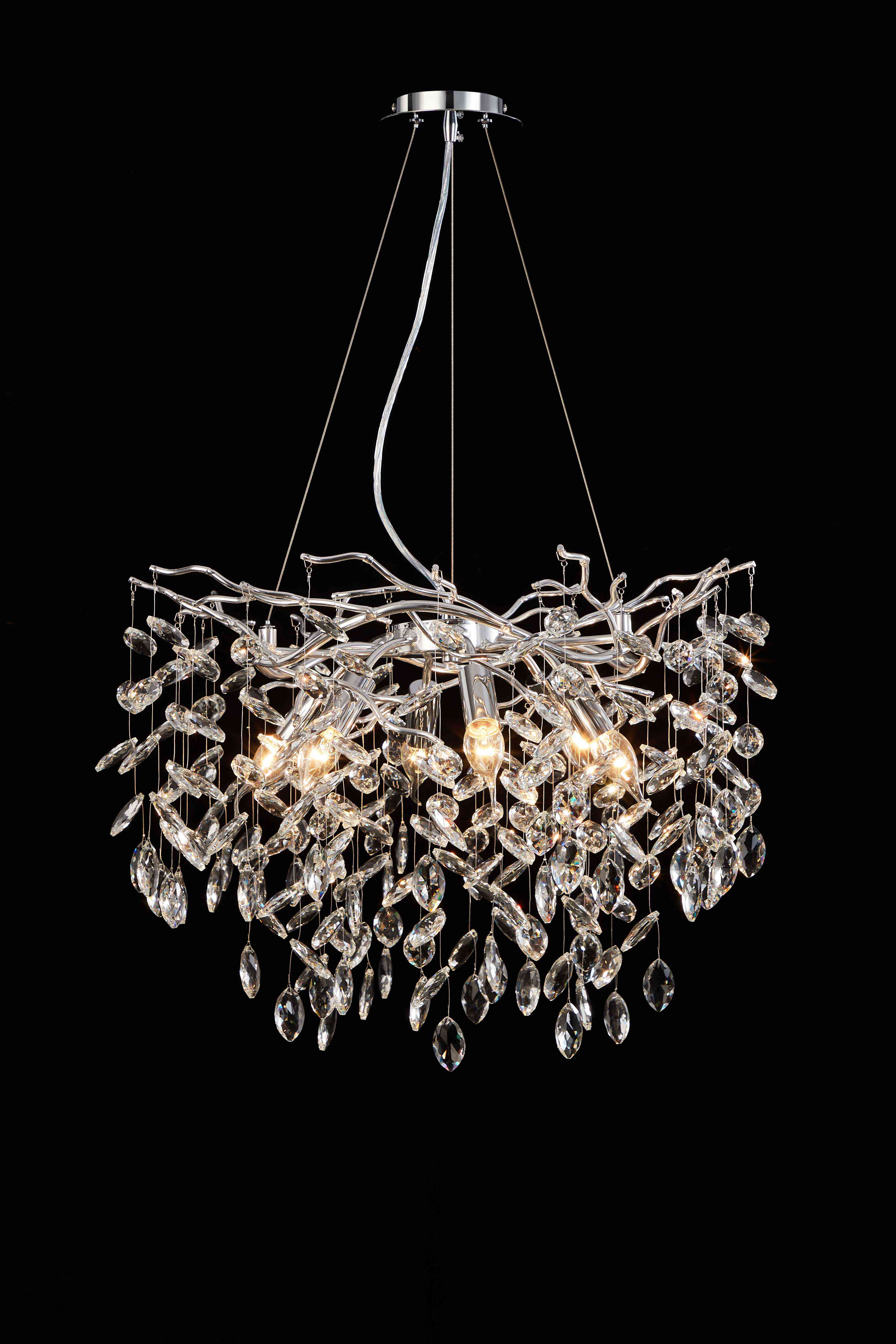 Люстра 600*420, 6*E14, 40W NewRgy Cristallo NW011-ф600*H420 CHROME, Хром