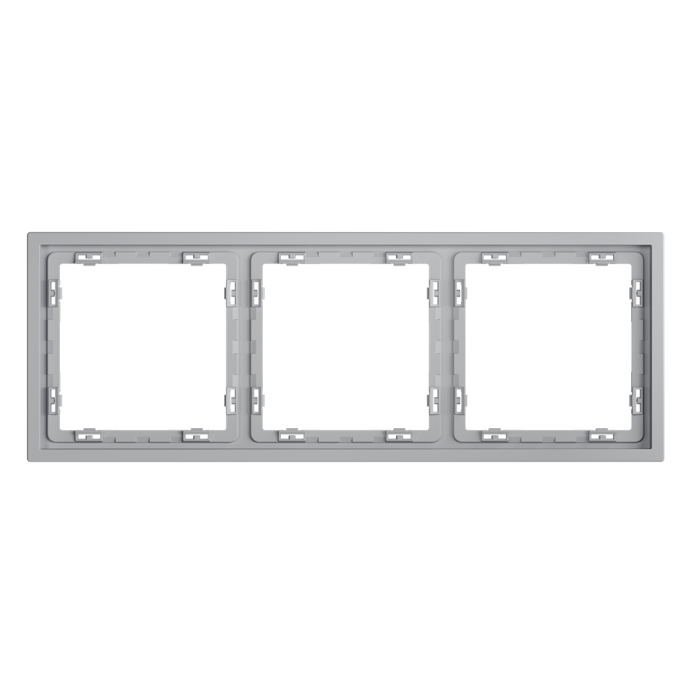Рамка пластиковая S70 на 3 поста, серый Voltum VLS100316