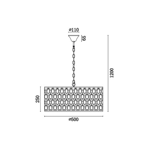 Подвесная люстра  50*120 см, 5*E14 шампань Vele Luce Donna VL4064P05