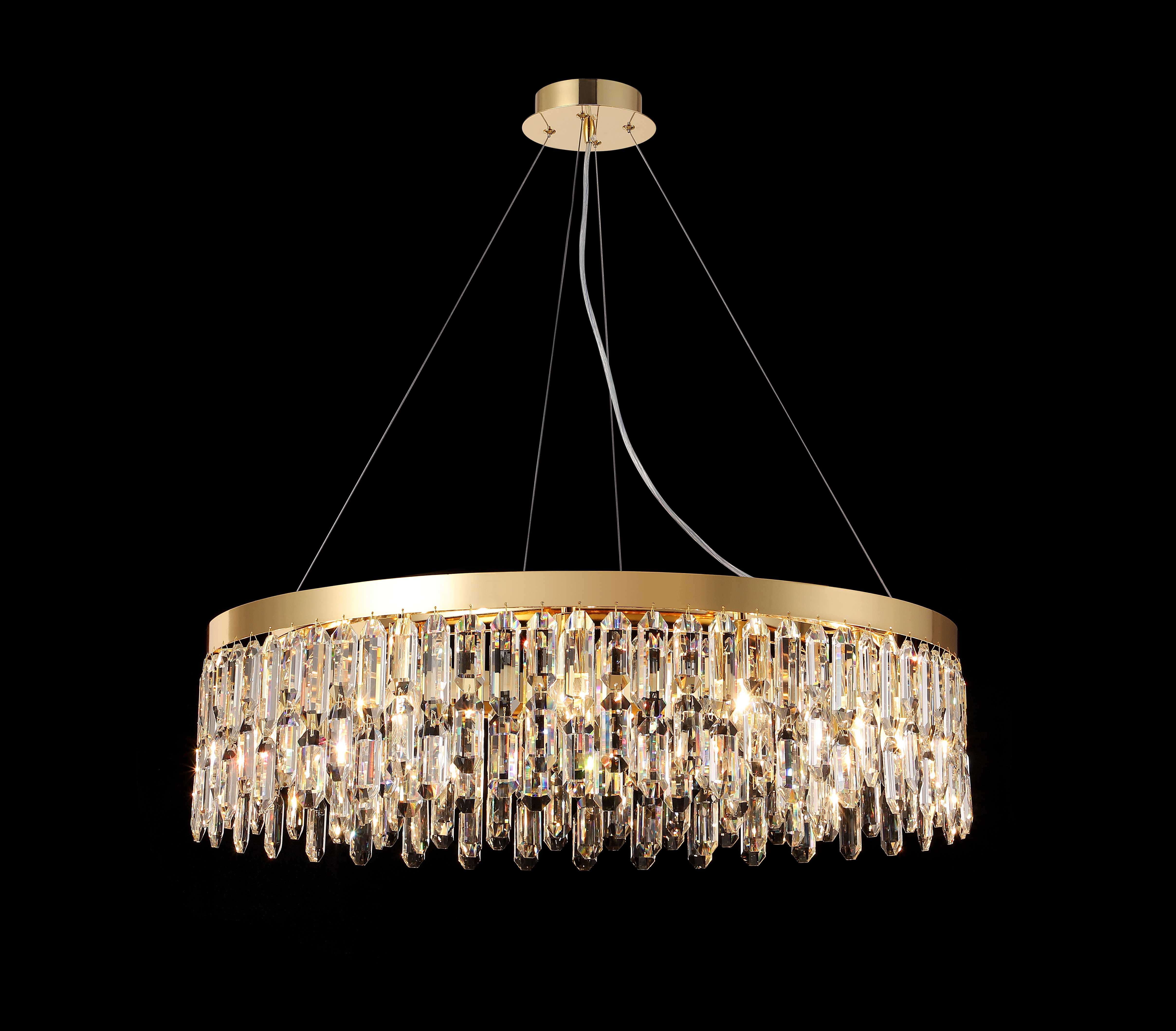 Люстра  800*220, 12*E14, 40W NewRgy Cristallo F6-ф800*H220 H GOLD, H GOLD