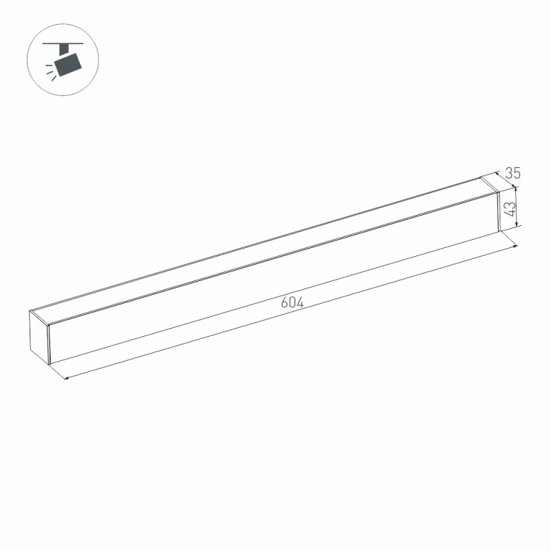 Светильник на шине Arlight 026954 60,4*3,5*4,3 см, 18W, белый (теплый)K, Светильник для магнитного шинопровода