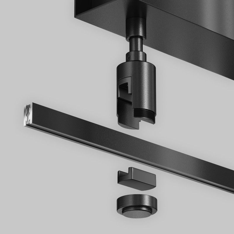Крепеж 26,5*5,5*12,4 см, Maytoni Technical Magnetic trаck system Flarity черный TRA156C-BB1-B черный