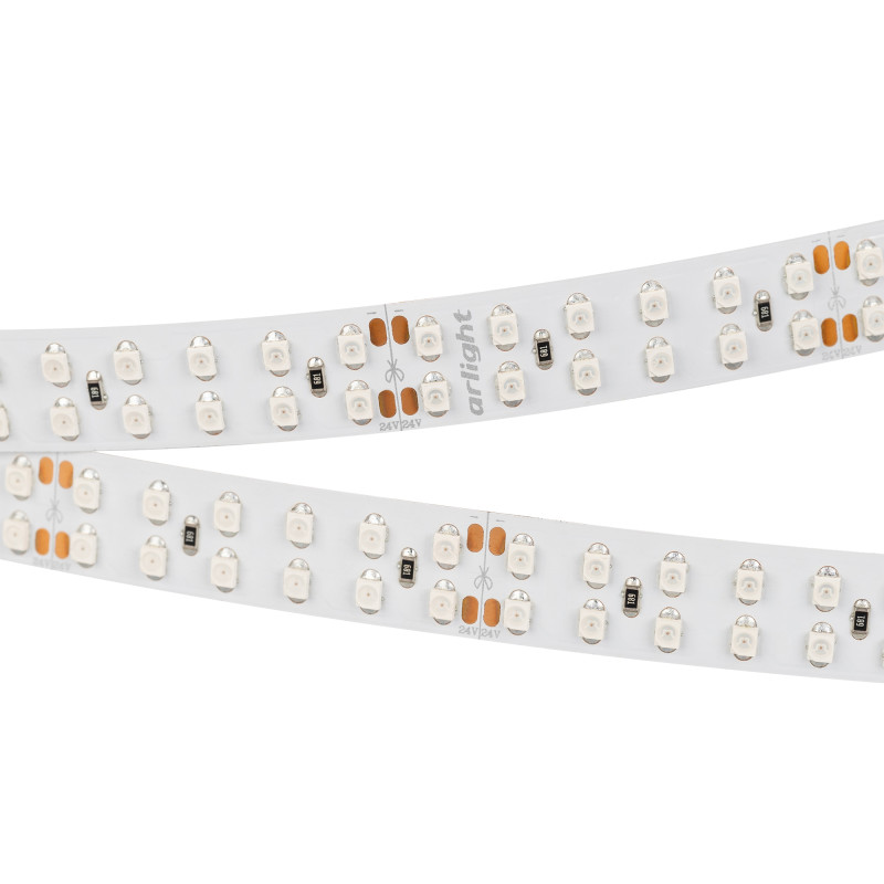 Лента RT 2-5000 24V Yellow 2x2 (3528, 1200 LED, LUX) (Arlight, 19.2 Вт/м, IP20) 008774. Цена указана за 5 метров. Продается кратно 5 метрам.