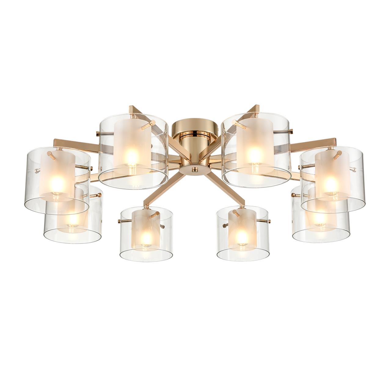 Люстра потолочная 85*25 см, 8*E14 Lumion VERDI 6587/8C золото, прозрачный