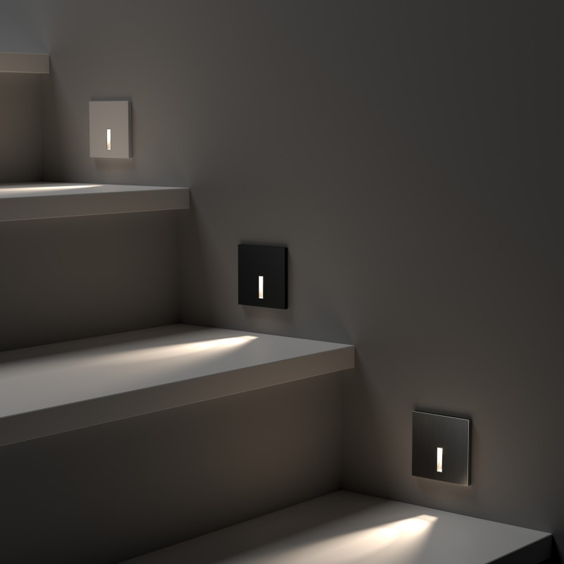 Подсветка ступеней лестницы 3,5*8,6 см, LED * 3W, 3000K, Denkirs Troms DK1030-NI, никель