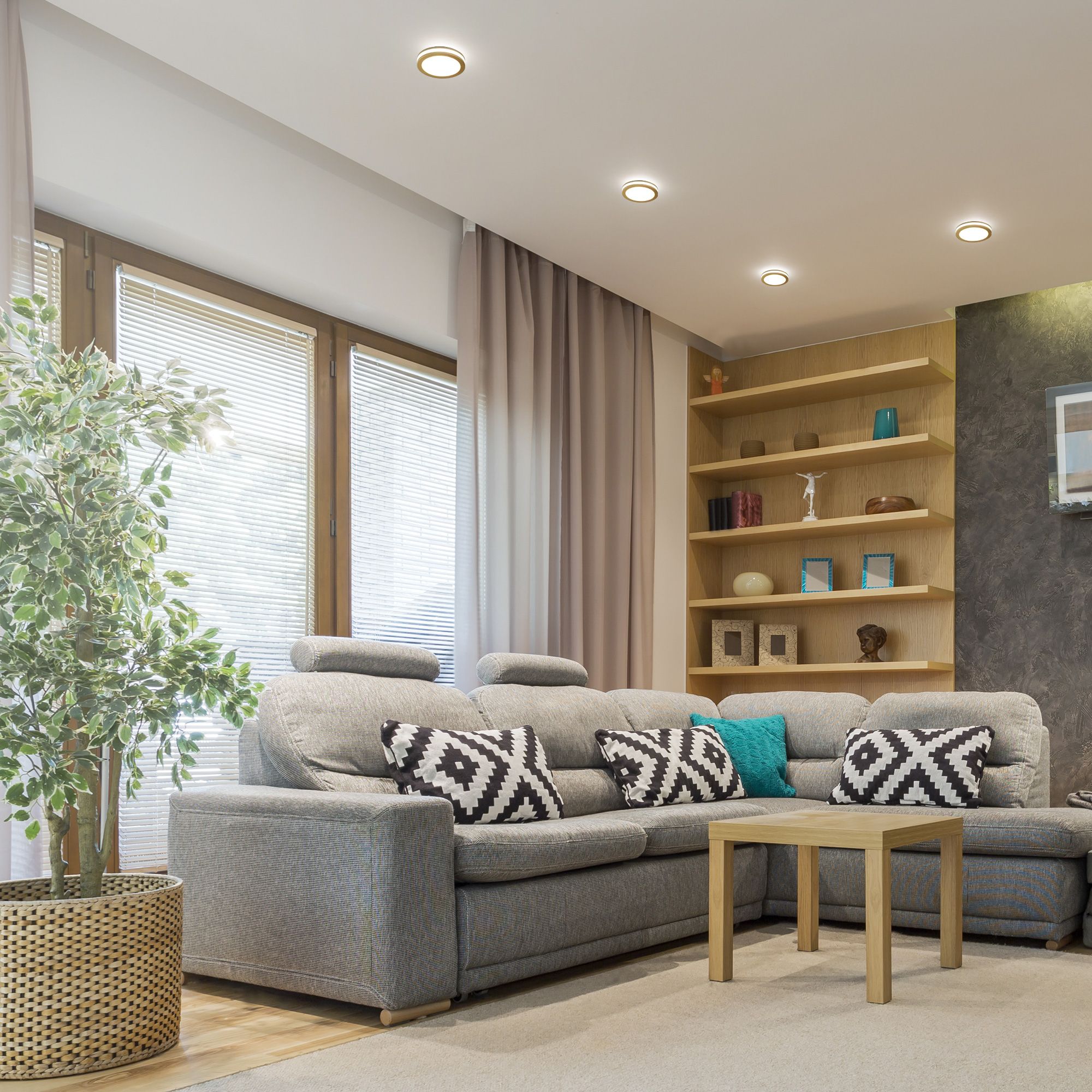 Встраиваемый светодиодный светильник золото матовый DSKR80 5W 4200K Elektrostandard