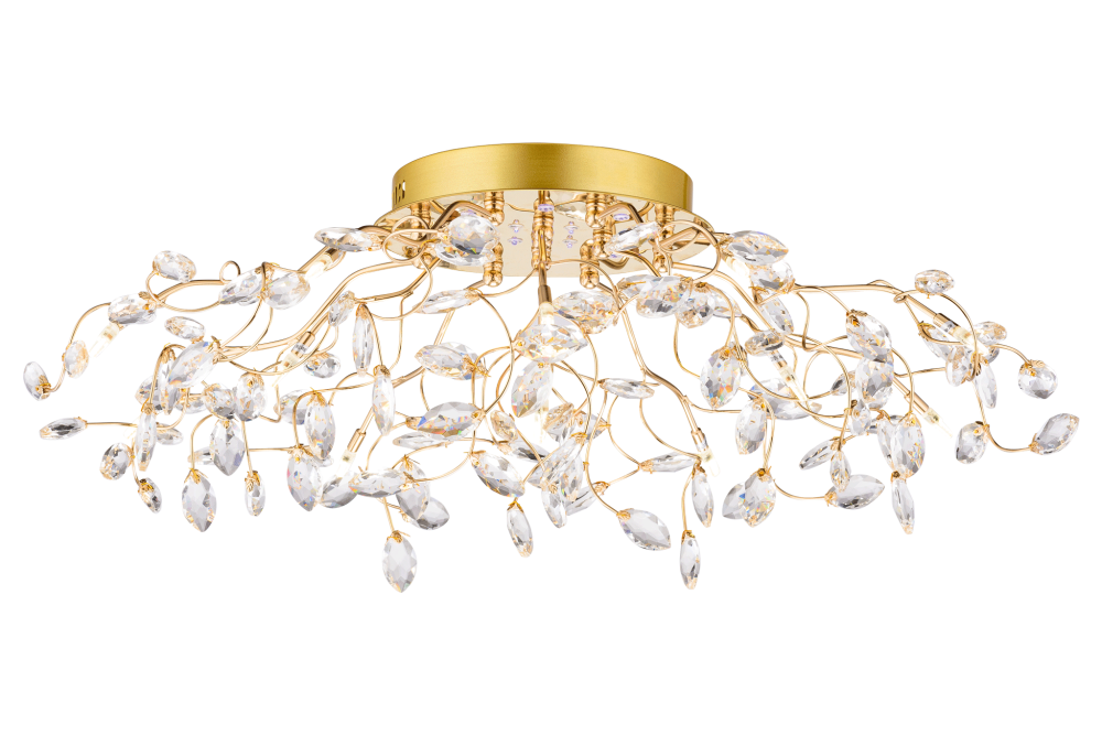 Люстра Ø850 x H240, мм, 13*2W(26W) 4000K, FGD+WT(Золото + белый) NewRgy 18534/13 RBP LED FGD+WT