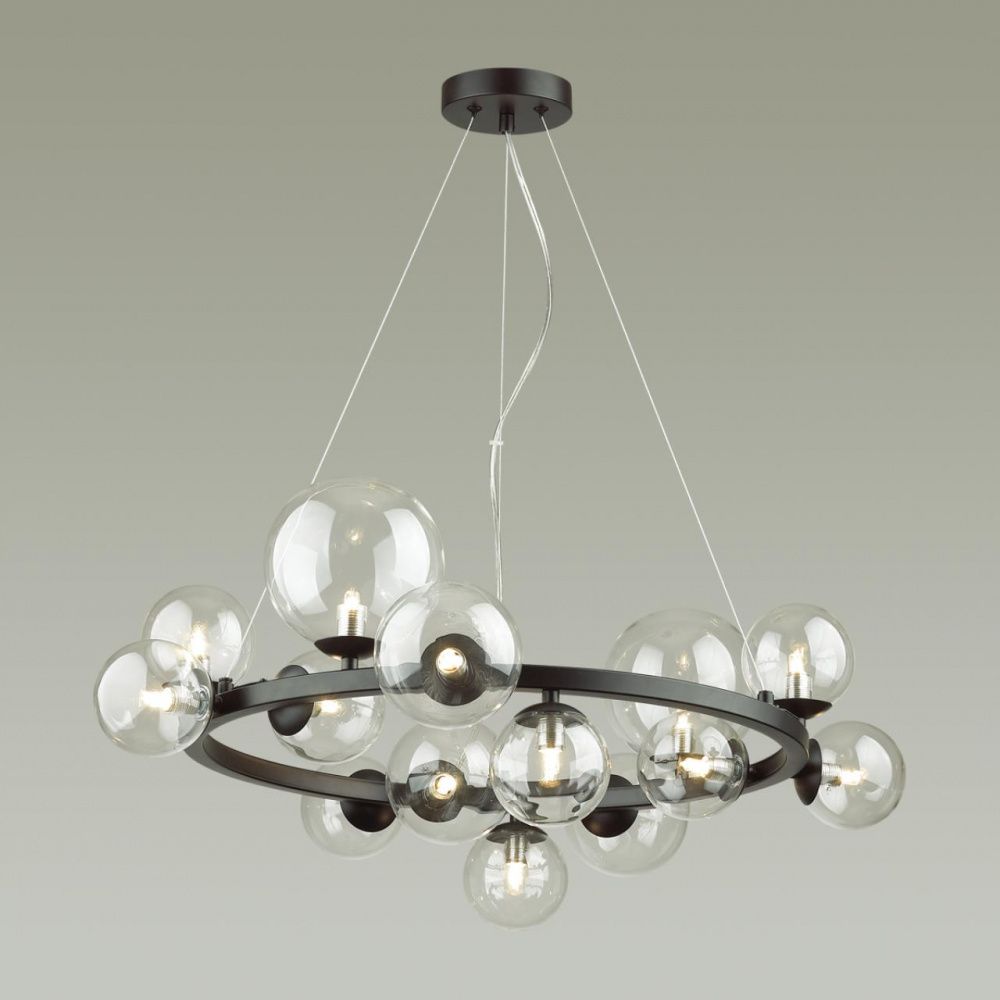 Люстра Odeon Light Tovi 4818/14, диаметр 77 см, черный, двойное крепление