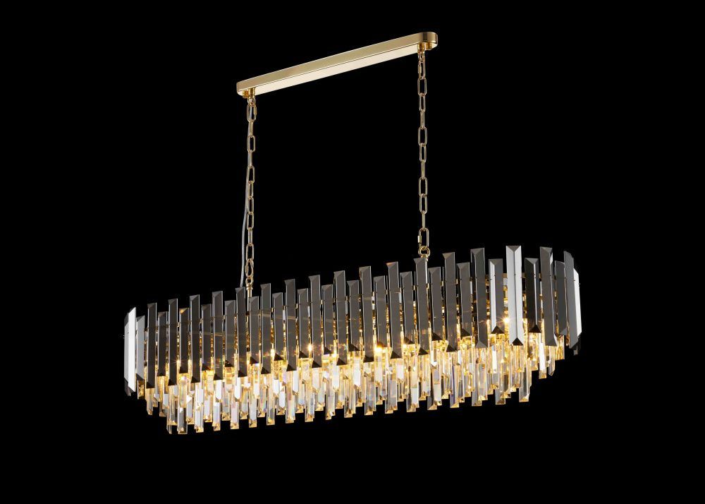 Люстра L1200 x W300 x H290 (530), мм, 12*40W (480W), H GOLD (Золото) NewRgy DM50-L1200*W300*H290(530)SM H GOLD