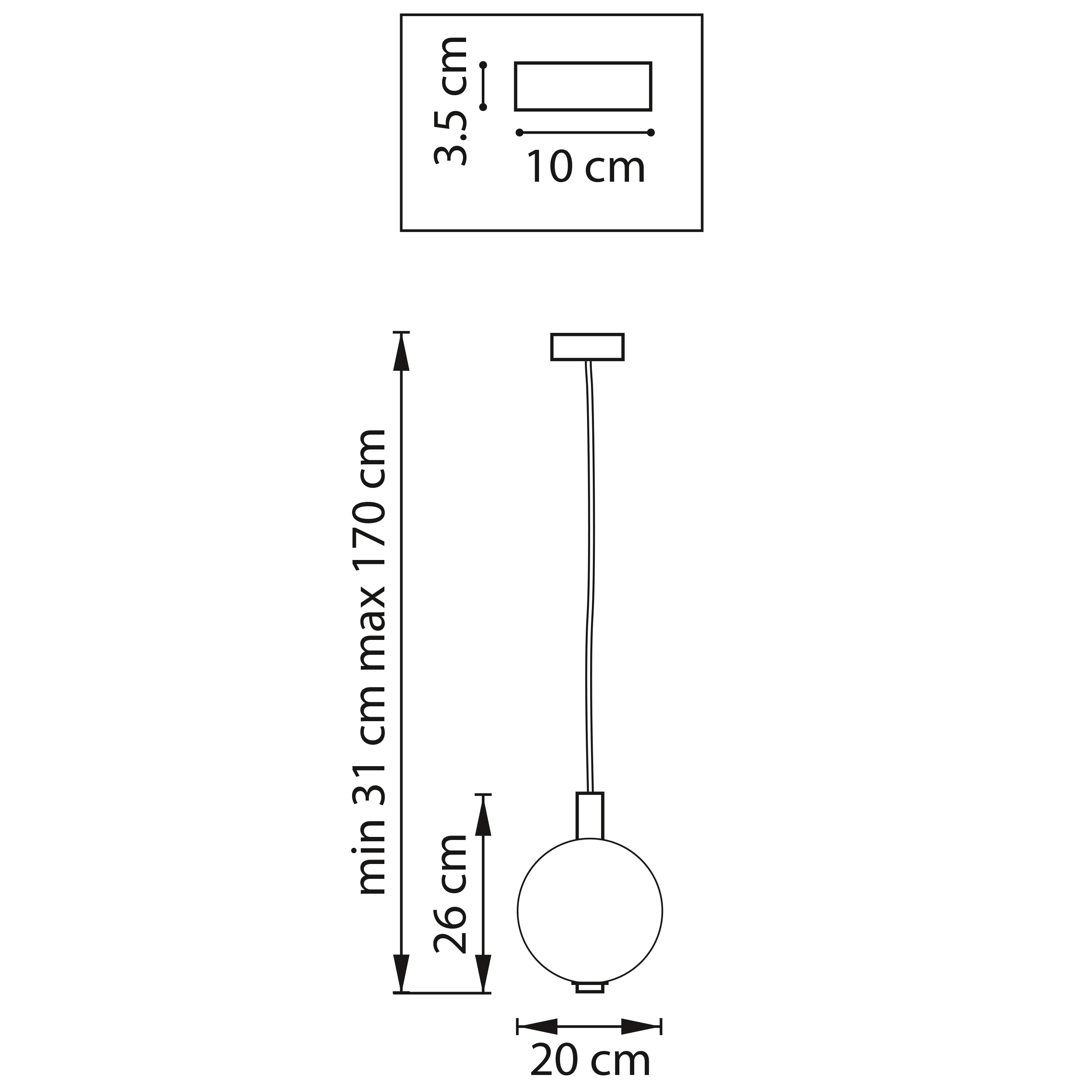 Подвес 20*31/170 см, 6W Lightstar Colore 805401 Серо-голубой