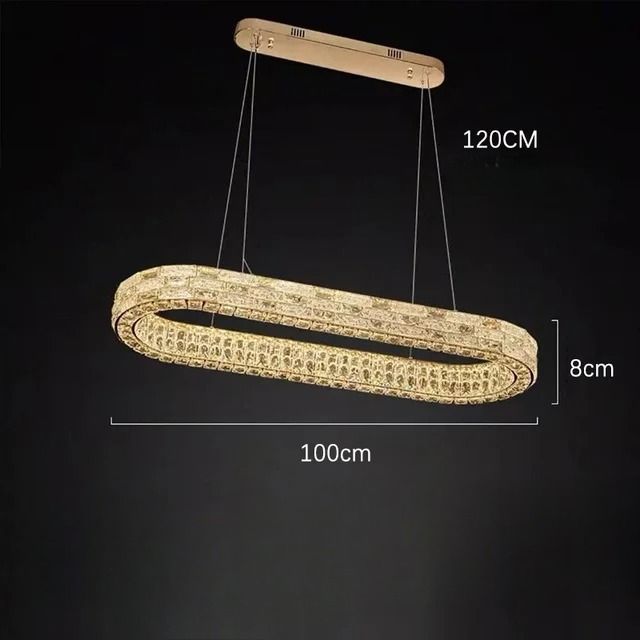 Люстра 8852-1200GD, L1200*300 / H230 LED, 190W, 3000/4000/6000K, Alva Donna,