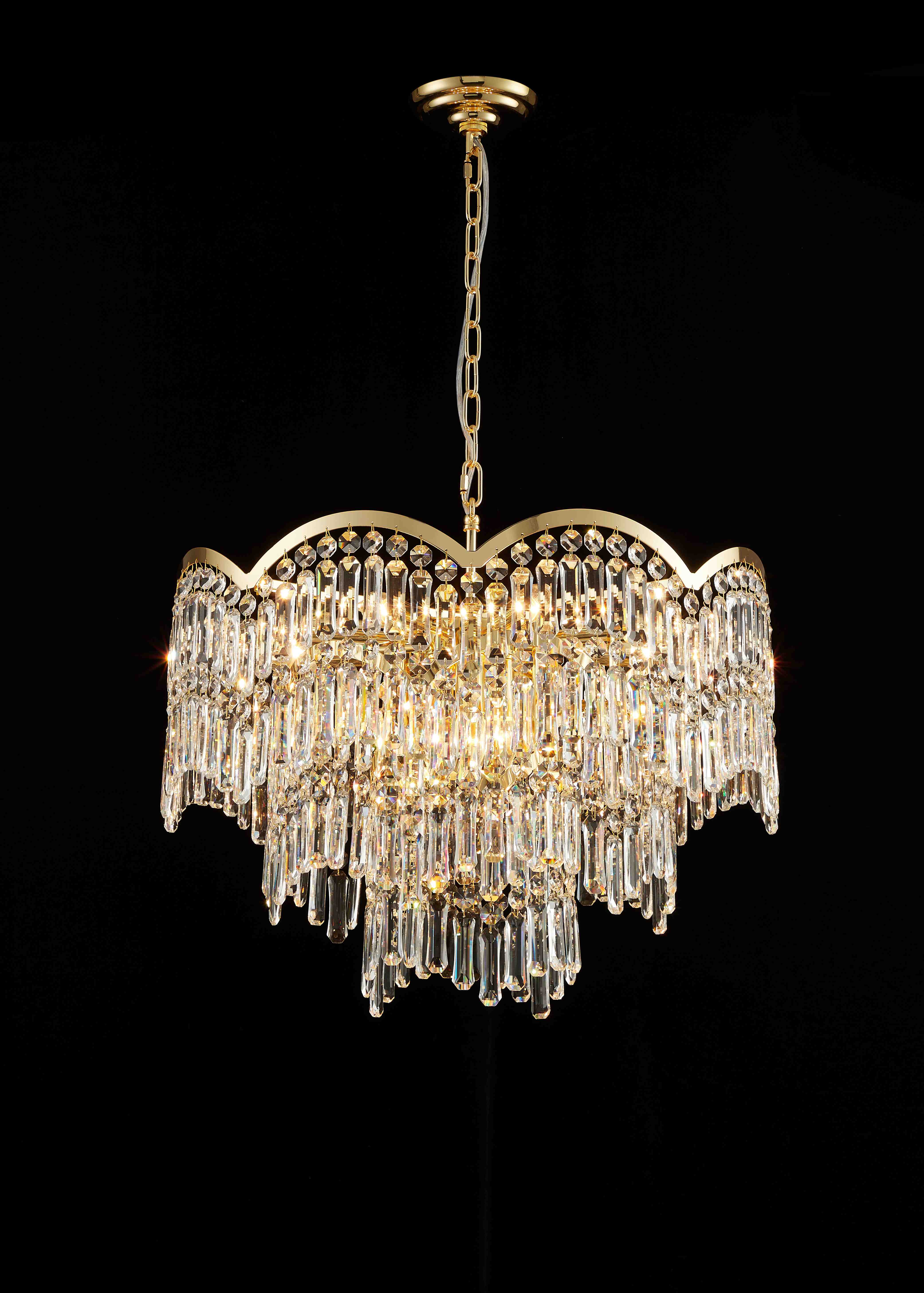 Люстра 600*450, 12*E14, 40W NewRgy Cristallo NW045-ф600*H450 H GOLD, H GOLD