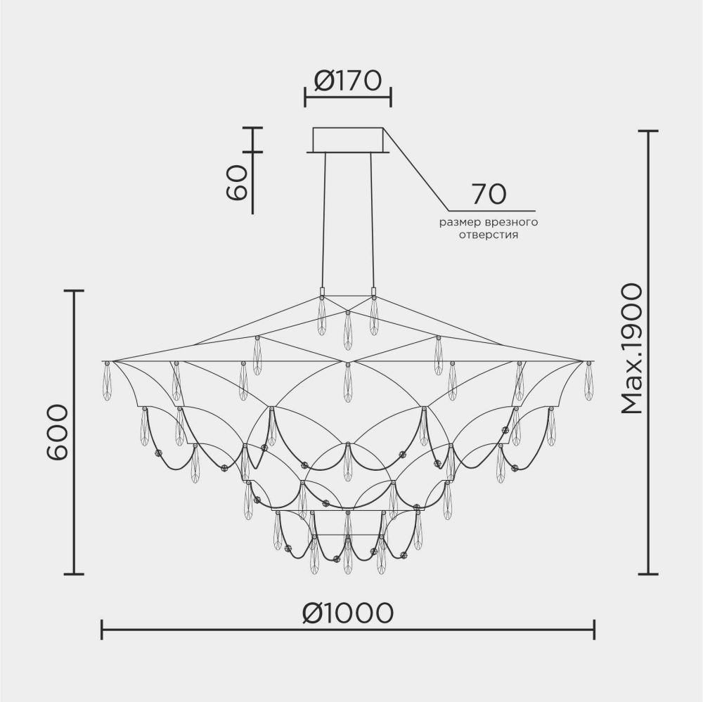 Подвесная люстра MODELUX premium ML.5602.1000P BS
