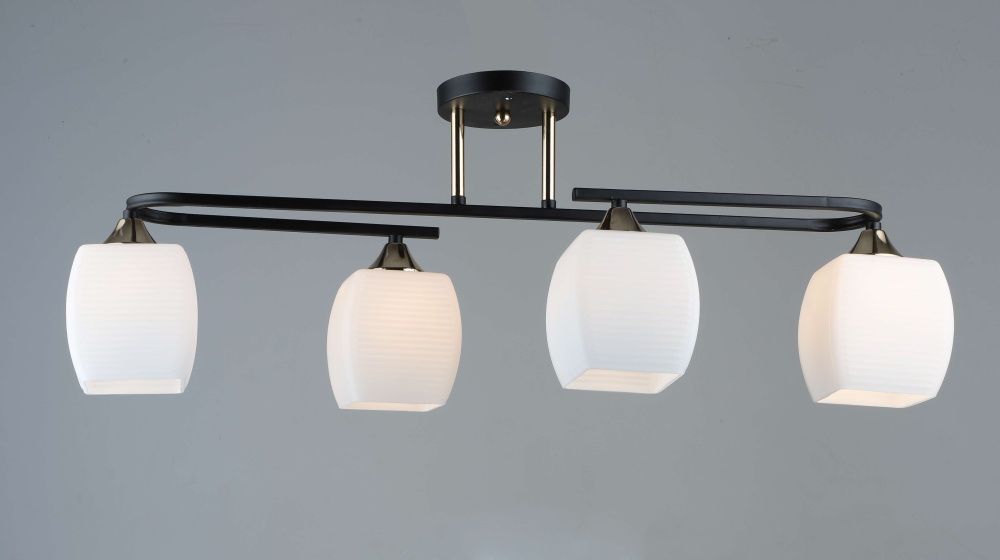 Люстра L760 x W270 x H275, мм, 4*40W (160W), BK+FGD (Черный+Золото) Rilon 5485/4 BK+FGD