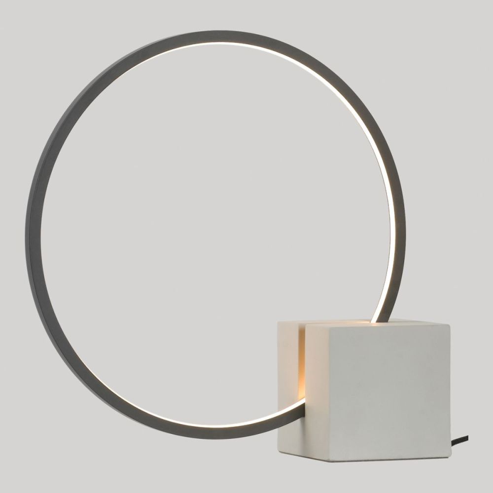 Настольная лампа 32 см, 6W, 2700K, Lussole Stream LSP-4013, черный-бетон