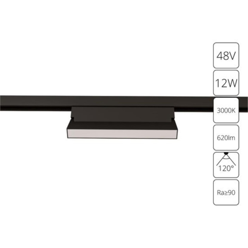 Трековая система 21,9*2,2*10,8 см,  LED*12W, 3000 К, Arte Lamp Linea A4679PL-1BK,