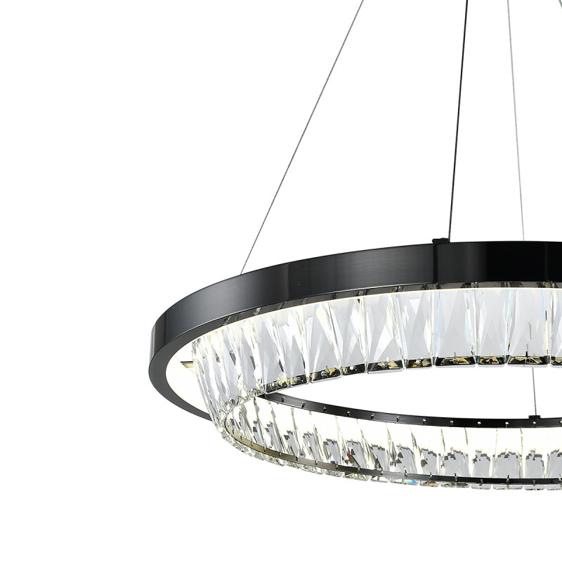 Подвесная люстра 60 см, 73W, 3000-6000K, Indigo Riva 12045/1P Black V000103L, черный, 12045/1P Black