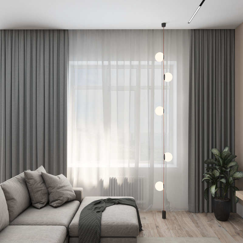 Светильник на шине 15*14,7 см, LED * 10W, 4000K, Denkirs Belty Orb DK5550-BK, черный