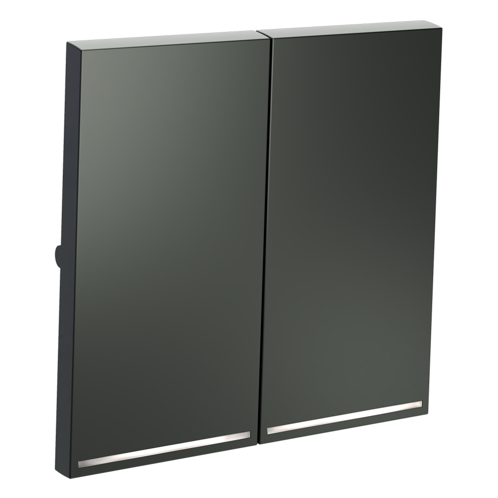 Клавиши для выключателя/переключателя двухклавишного с подсветкой, титан Voltum S70 VLS000406, Пластик Soft touch