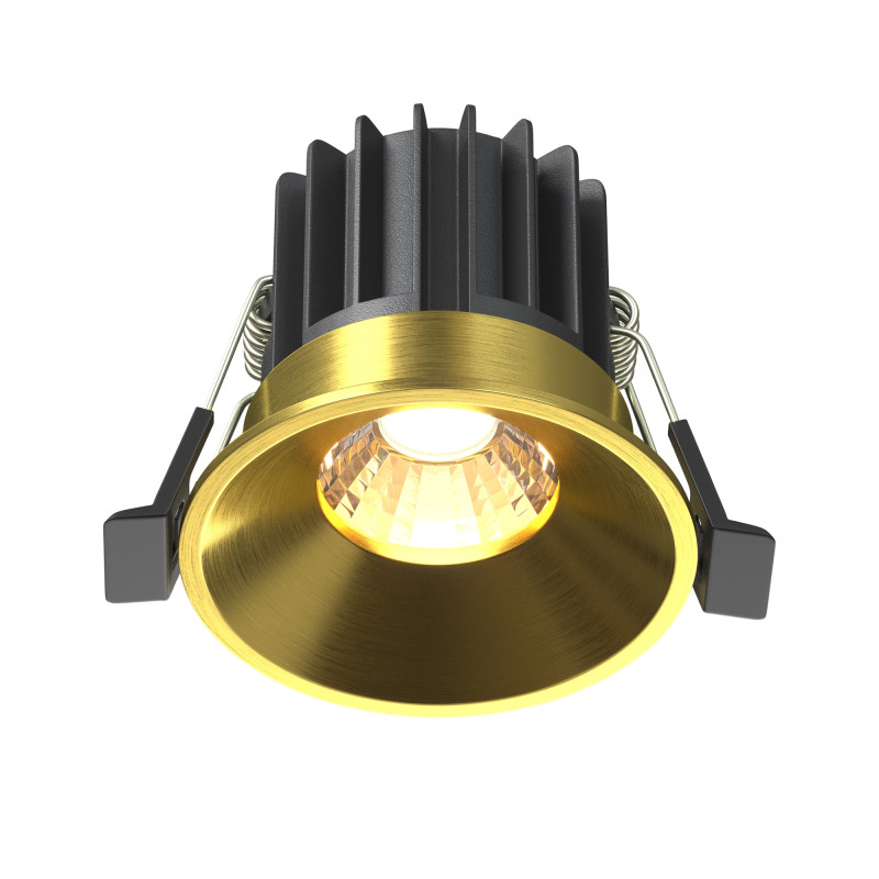 Встраиваемый светильник 6*6*5,3 см, LED, 7W, 3000К, Maytoni Technical ROUND DL058-7W3K-BS латунный