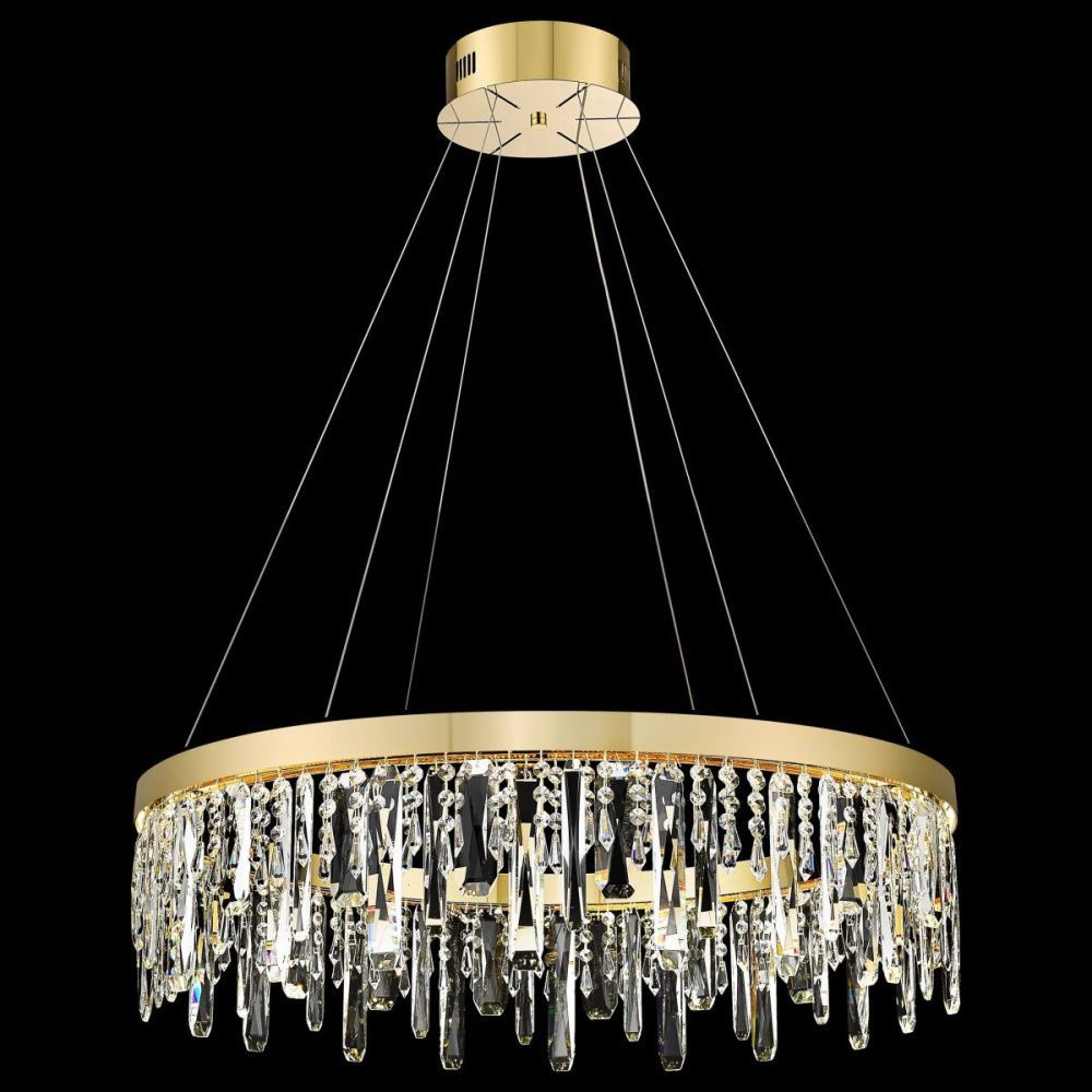 Подвесная люстра 80 см, 90W, 3000K, Wertmark Nora WE121.08.303, золото