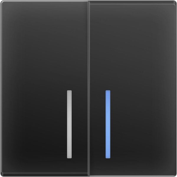 WL08-SW-2G-LED/Выключатель двухклавишный с подсветкой (черный матовый), 4690389054198