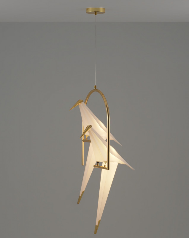 Подвесной светодиодный светильник 48*80 см, LED 24 W, Moderli Birds V3071-2PL Золотой