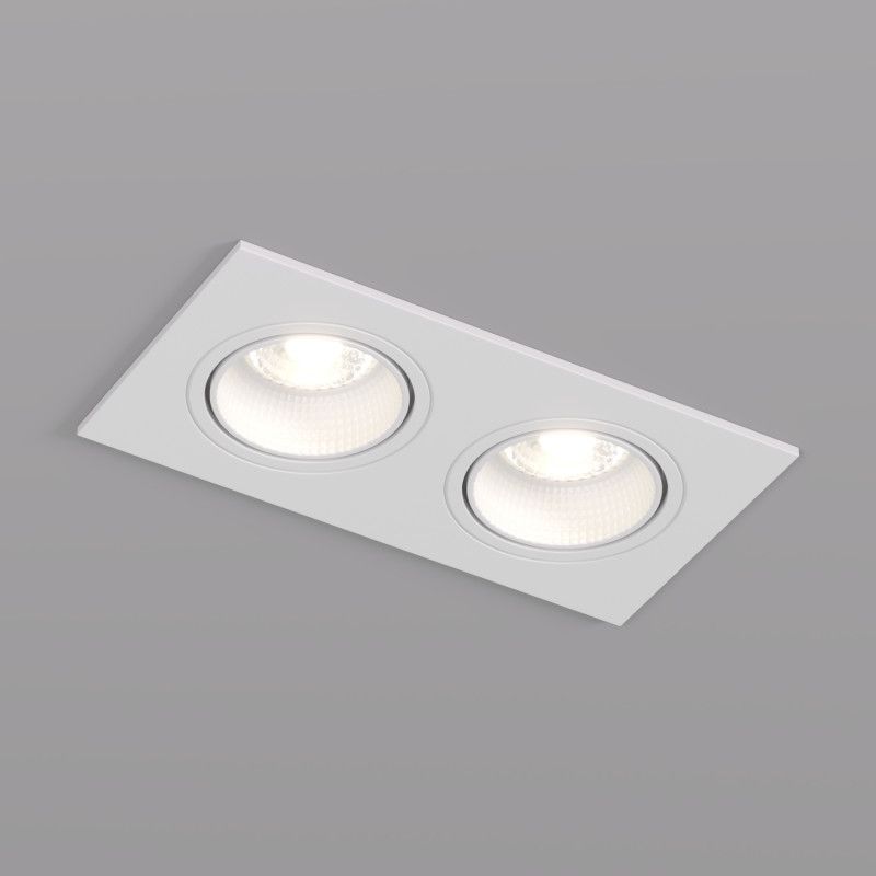Светильник встраиваемый 17,3*9,3*3,4 см, вр 16*8 см, 2*GU5.3*10W, Denkirs Rodvig DK3072-WH, белый