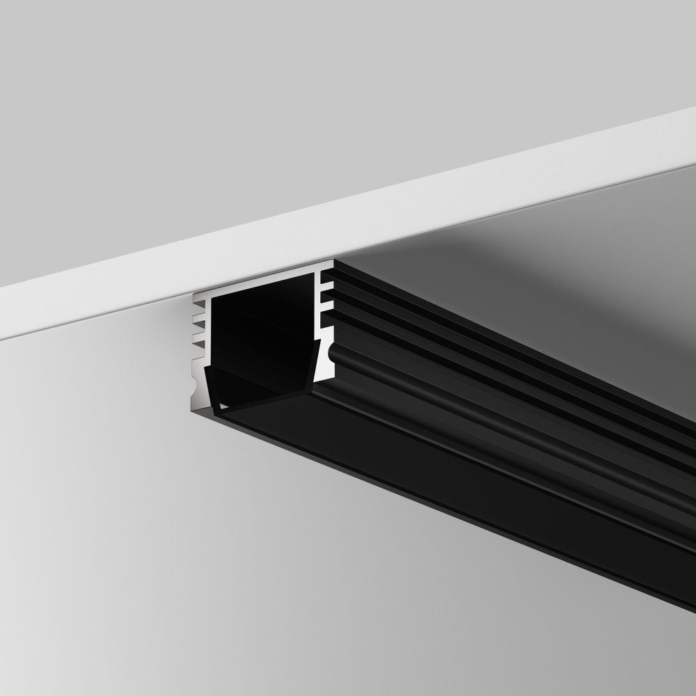 Рассеиватель для профиля 16×12 (Чёрный, 2 м), ALM-005-B-DF-2M 642024, 200*1* см, Maytoni Led Strip 642024, Черный