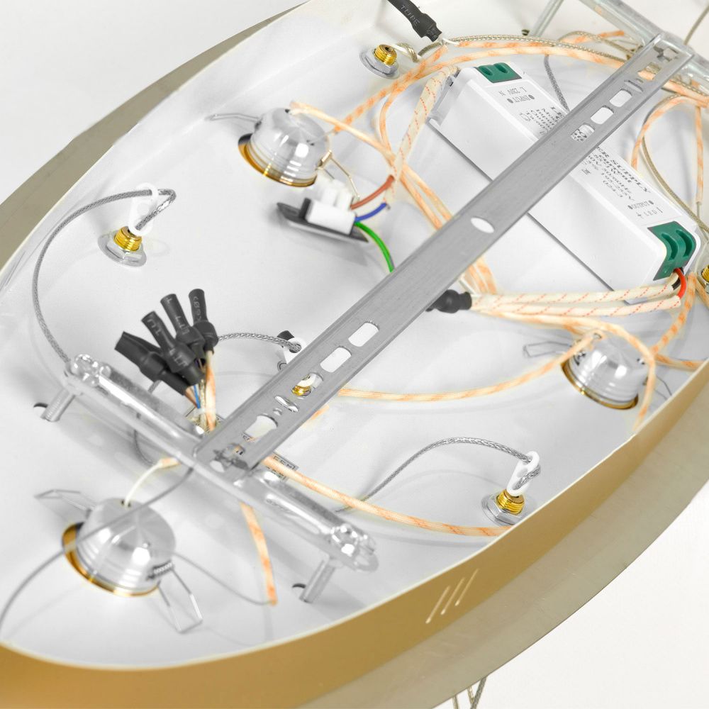 Линейно-подвесной светильник *113*55-150 см, 4*led*19W, 4000K, Lussole Knox LSP-7411, блестящее золото