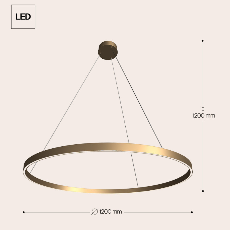 Светильник 120 см, 81W, 3000K Maytoni MOD058PL-L65BS3K, латунь