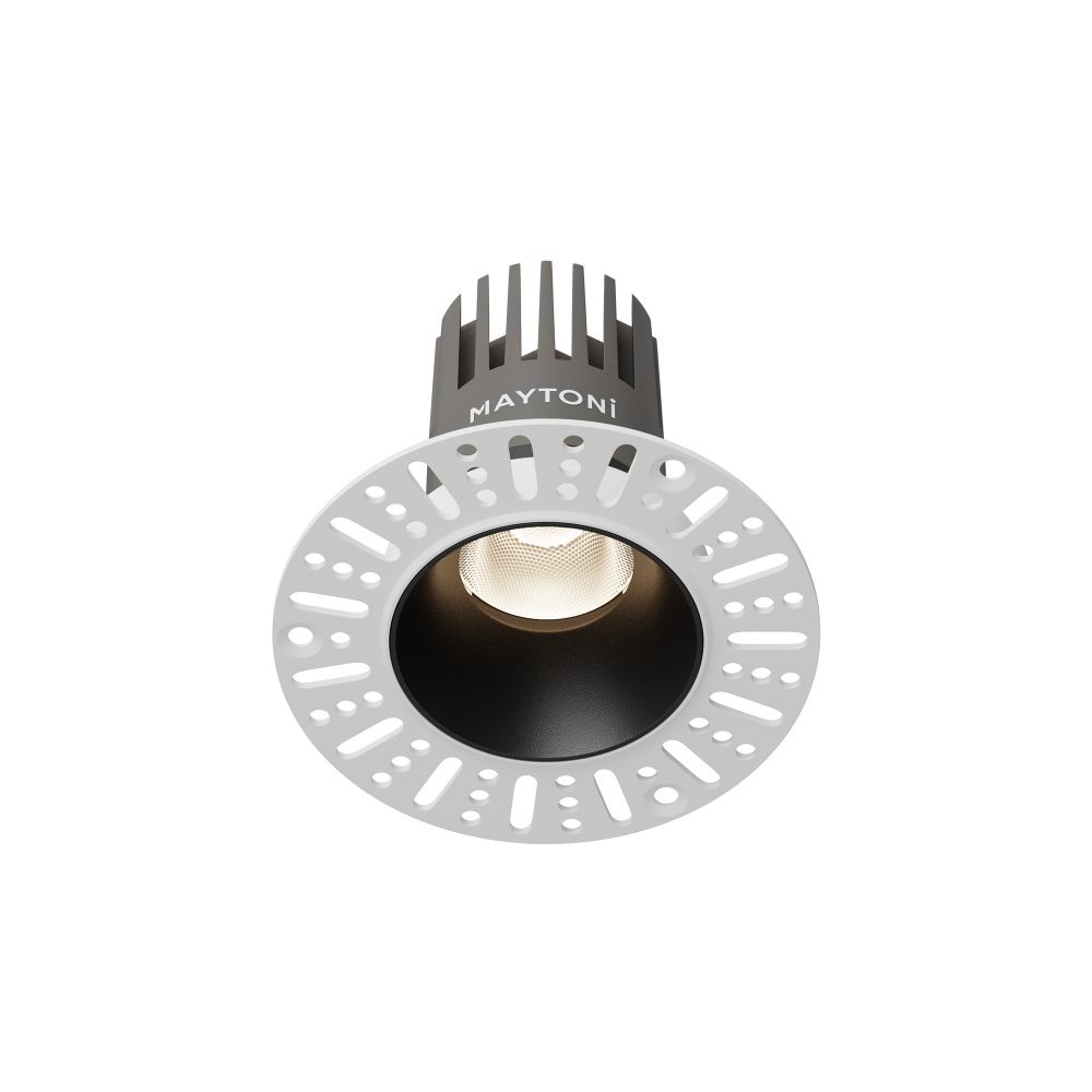 Встраиваемый светильник 9*8 см, вр 6 см, *LED*9W, 4000K, Maytoni Dip DL124-10W-4K-TRS-B, Черный
