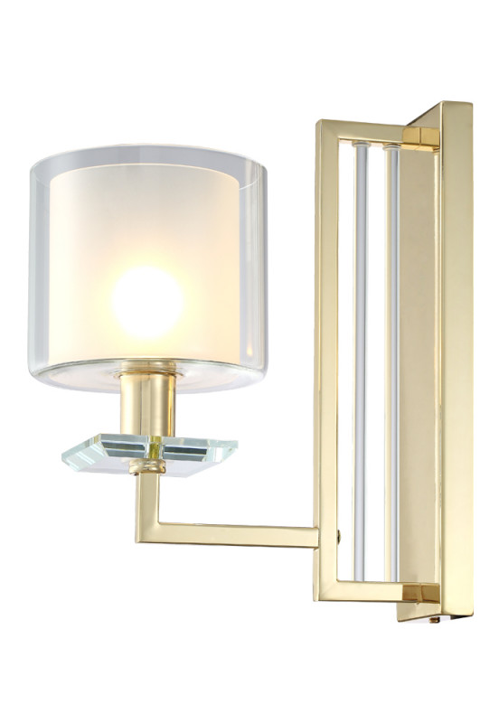 Бра 14*25 см, Crystal Lux NICOLAS AP1 GOLD/WHITE золото/прозрачный