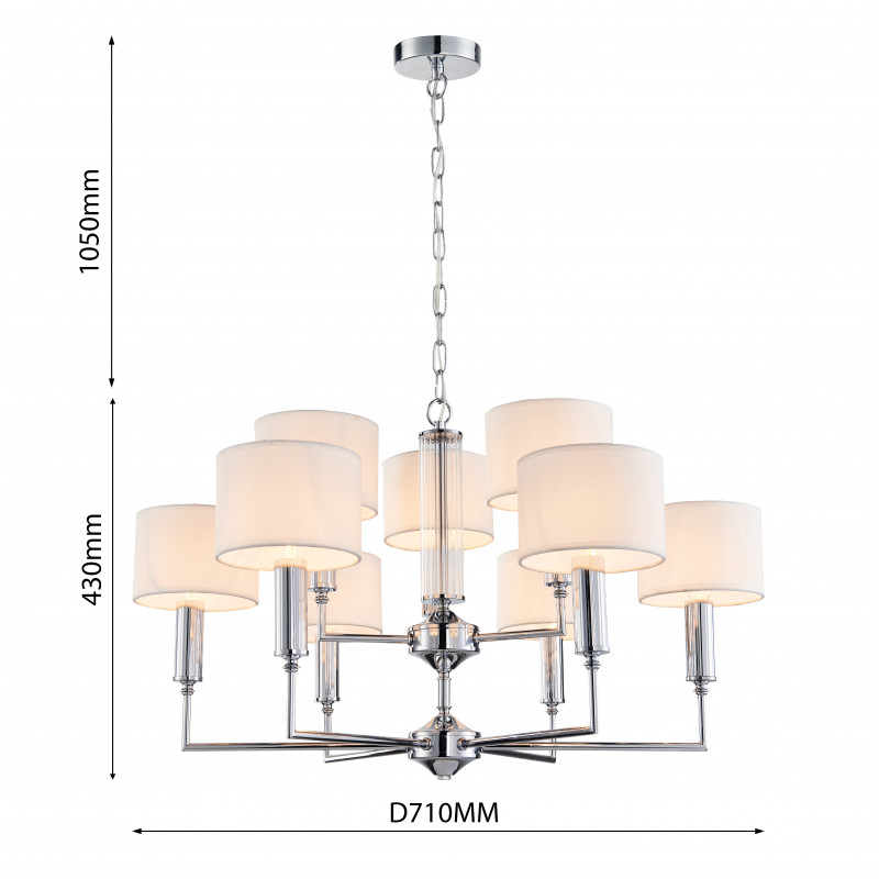 Подвесная люстра Favourite Laciness 2607-9P, D710*H430/1480, хром