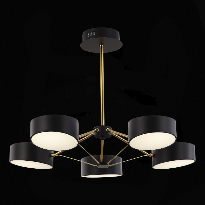 Светильник потолочный 67 см, 50W, 3000K-6000K  EVOLUCE  VALLE  SLE6005-402-05  Черный, Золотистый