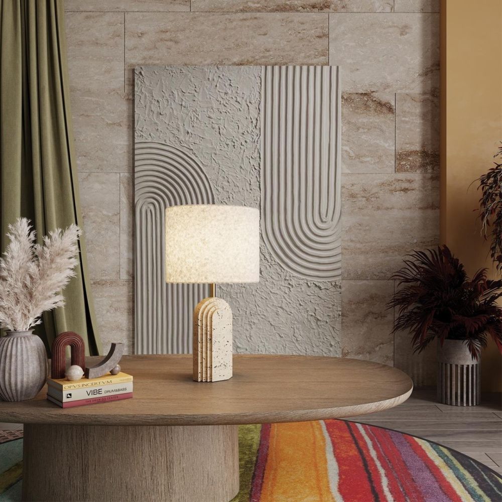 Настольный светильник *28*52- см, 1*E27*40W, Odeon Light Ondulato 7172/1T, бежевый