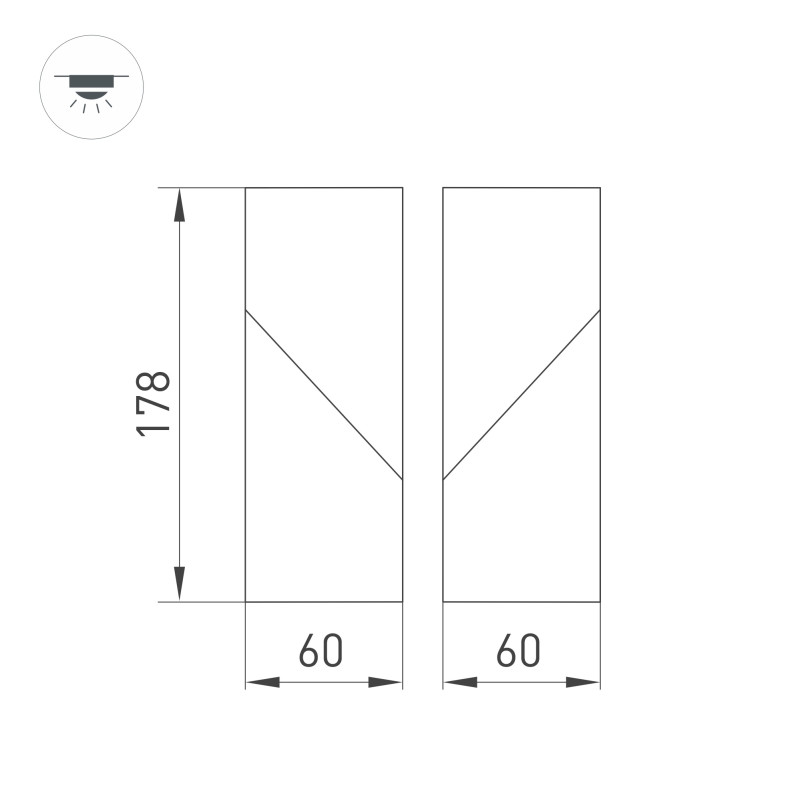 Накладной светильник Arlight 026771(1) 6*6*17,8 см, 12W, белый (теплый)K,