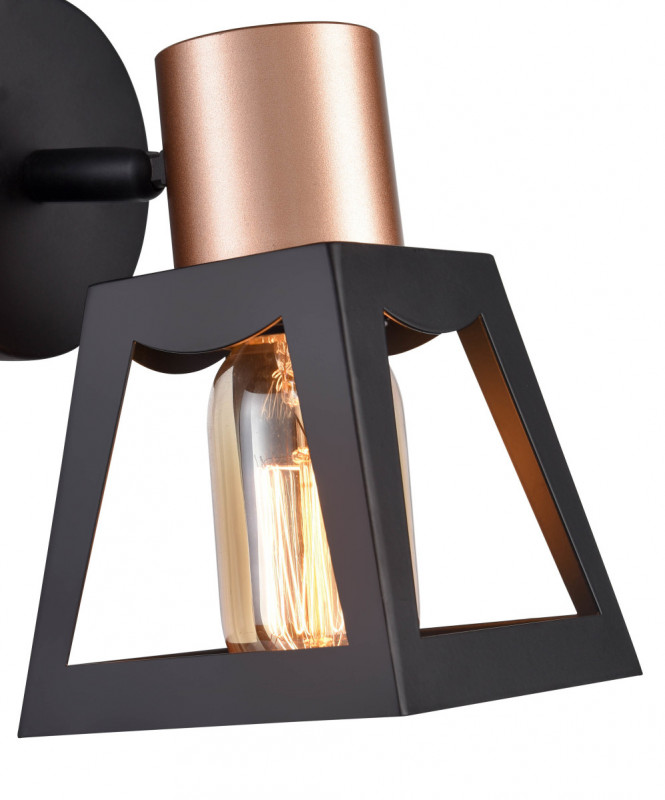 Спот 20*10*16 см, 1*E27 черный, медь Vele Luce Carisma VL6462W01