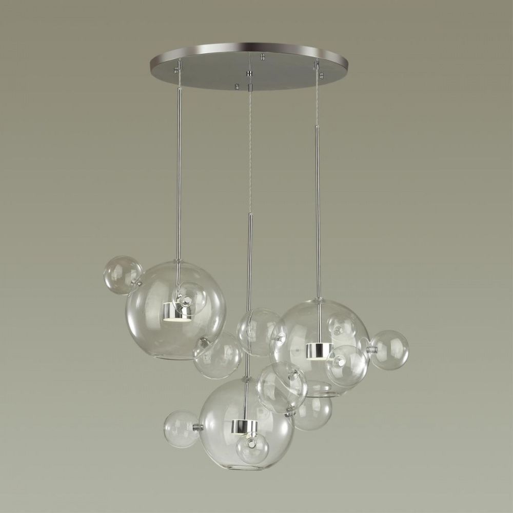 Светодиодная люстра 80*145 см, LED 36W, 4000K, 1830Lm, 7-10 м2 см Odeon Light Bubbles 4802/36LA Хром