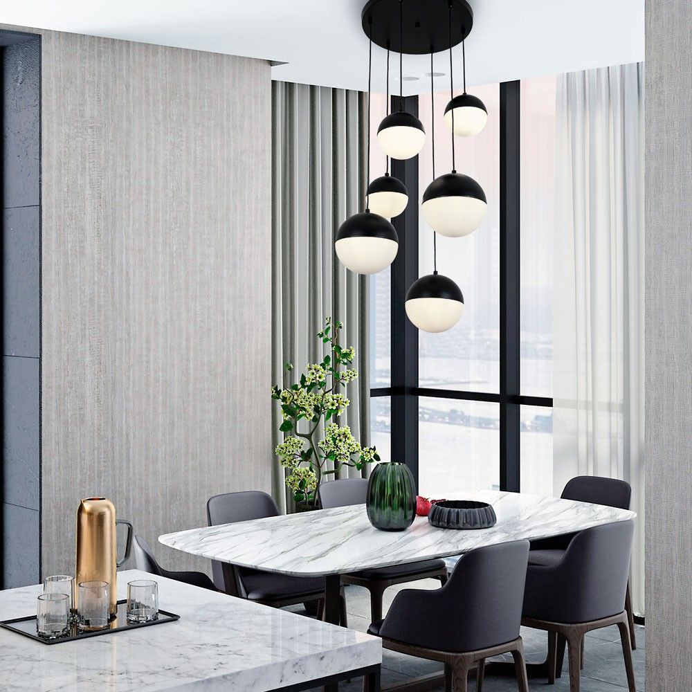 Подвесной светильник 50*50*200 см, Е27 6x60ВтW, , Черный MODEMODERN MD.9053.6